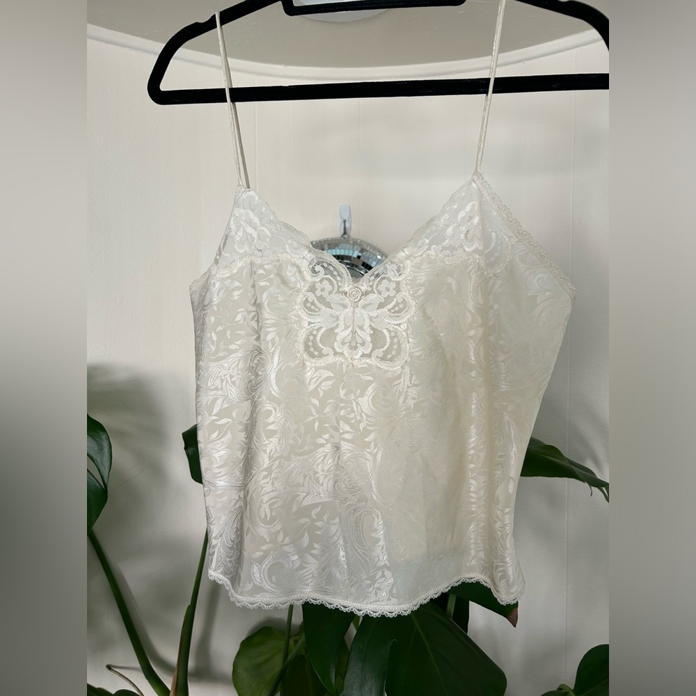 Victoria's Secret Cream Asymmetrical Lace Camisole